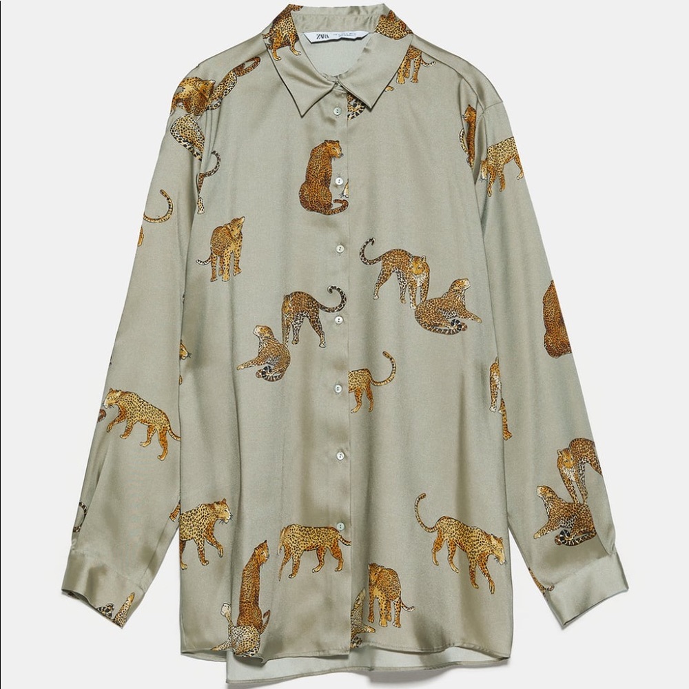 Zara Cheetah silk blouse